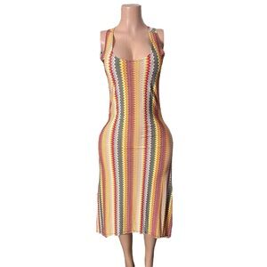 315/Multicolor Striped Sleeveless Dress